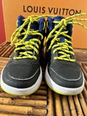 Adidas Hoops Mid 2.0 Kid Black and Royal Blue Sneakers Size 11.5K