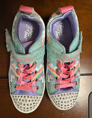 SKECHERS D’Lites Twinkle Toes Kids Unicorn Rainbow Glitter Sneaker 13.5
