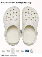 Crocs Kids‘ J6 Glow Paint Splatter Clog Summit White/Multi EU 38-39 Women’s 8