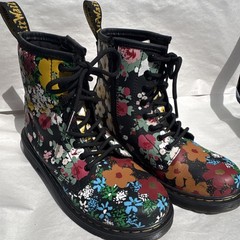 Dr. Martens 1460 J Floral Multicolor Combat Boots Kids US Size 4M 5L No Insoles