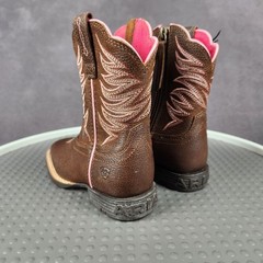 Ariat Firecatcher C Boots Kids Size 9 Brown Leather Zip Western Rowdy Brown