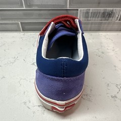 Vans Old Skool Kids Suede Blue & Red Sneakers Skateboard V 2 Straps~Size 2~EUC!