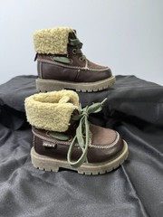 Carter’s MORTAR-CR Toddler Boy’s Brown Faux Leather Winter Lined Boots Size 5