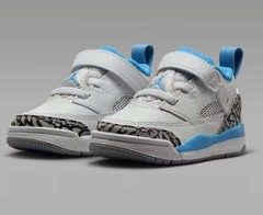 NEW JORDAN SPIZIKE LOW SNEAKER SHOES TODDLER UNISEX SIZE 4C WHITE/BLUE/GRAY