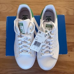 Adidas Stan Smith J White w/ Green Kids Sneakers M20605 Lace Up