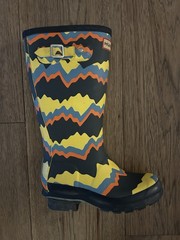 Hunter Original Tall Kids Rain Boots US Size 1B 2G UK 13 EU 32 Zig Zag Wellies