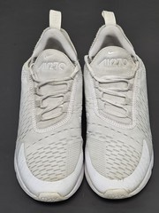 Nike Air Max 270 White Metallic Silver GS Shoes 943345-103 Youth Size 5.5Y