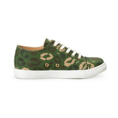 Charlotte Olympia Kids Camouflage Print Canvas Leather Fashion Sneakers US 24