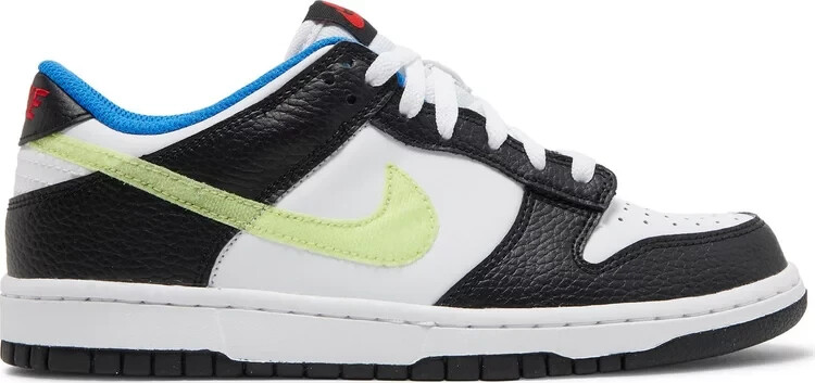 Nike Dunk Low Signal Blue Lemon Twist Black White Shoes DQ0977-100 Size 6Y