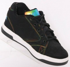 Heelys Propel 2.0 Black Suede Lace-Up Rolling Wheels Skate Shoes Youth 4 Wmn’s 5