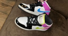 Nike Unisex Kids High Top Lace-Up Colorblock Athletic Sneakers Black/White