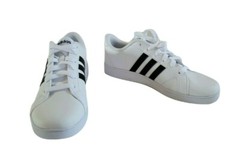 Adidas Neo Baseline K Shoe White with Black Stripes Youth Size 6.5