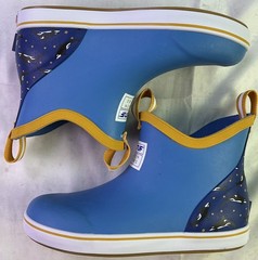 Xtratuf Kid’s Ankle Deck Boots-Light Blue/Whale Pattern-Size: 3