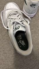 Nike Air Force 1 Low Big Kid Size 7. White/gray/dark Green Excellent Condition