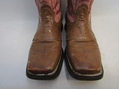 Durango Little Youth Size 5.5 M Pink Brown Leather Buckaroo Cowboy Western Boots