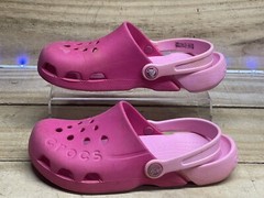 Crocs Slip On Pink Classic Clogs Kids Sz J 3 Outdoor Casual Rubber Comfort Shoes
