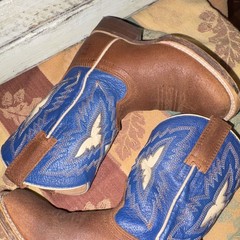 Ariat Relentless Western Equestrian Boots Brown Blue US 8.5 Men Style 10023075