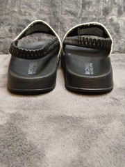 Michael Kors MK Logo Toddler 7 Jett Charm Silver Glitter Slip-On Strap Sandals