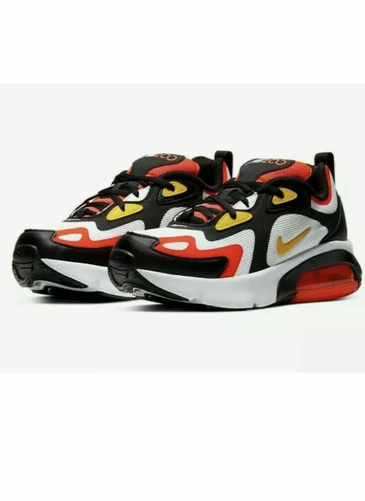 NEW!! Nike Air Max 200 GS Size 4.5 White Black Crimson Sneaker AT5627-005
