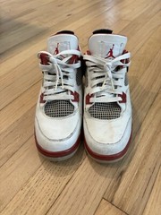2006 NIKE AIR JORDAN 4 IV RETRO WHITE VARSITY RED MARS BLACK 308498-162 US 6.5Y