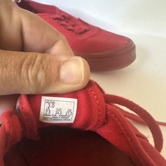 VANS Old Skool Translucent Skate Shoes Red Monochrome Youth Kids Size 3 See Pics