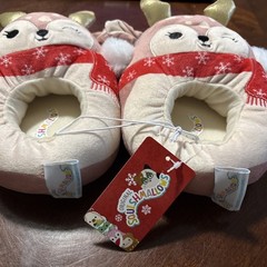 NEW Jazwares Squishmallows Holiday Slippers Dawn the Fawn – Kids Size 11 / 12