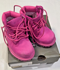 Timberland Kids 6″ Premium Toddlers Rose Nubuck Waterproof Boots Size 4M