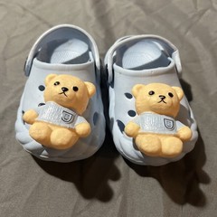 Blue Teddy Bear Clogs Indoor Outdoor Summer Soft Sole Toddler Size 13