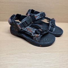 Bass Kyle Kids Sandals Size 1M Black Orange Grey Strappy Sport Hiking Outdoor