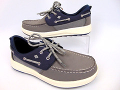 Sperry Fairwater Plushwave Boat Shoes Size 4.0 Big Kid US, Gray Sneakers, 2161