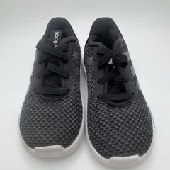 Unisex Kids Adidas Racer TR 2.0 K Black Lace Up Athletic Sneakers