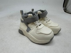 Stepping Stones High-top Sneakers Kids Cream Gray Hook & Loop Comfort – 5