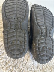 Juniors Youth Teens Crocs Shoes Classic Lined Slingback Comfort Clogs Black, J 5