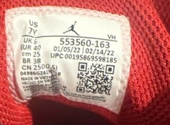 Nike Air Jordan 1 Low ‚Reverse Black Toe‘ 553560-163 Size 7Y Sneaker