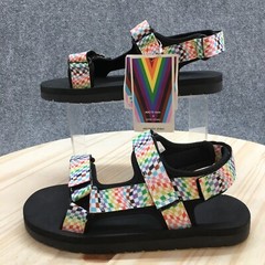 Target Sandal Youth 4 White Multicolor Pride Collection Open Toe Slip On NEW