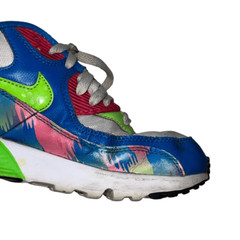 Nike Air Max 90 Mesh Blue Green Pink Tennis Shoes Sneakers Sz 7Y 833497-400 READ
