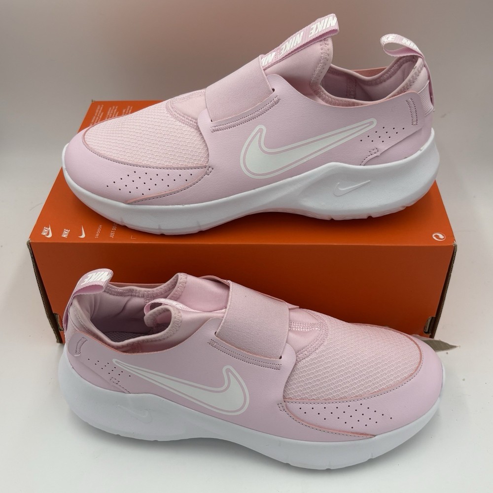 Nike Flex Runner 4 (PS) Youth Girls Size 7Y Slip-On Pink/White Sneakers New