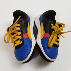 Puma Bright Blue Red Yellow Black Trim Leather Infant Toddler Size 5 Sneakers