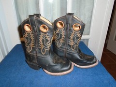 Swift Creek Youth Size 9 D Black Leather Buckaroo Cowboy Western Boots