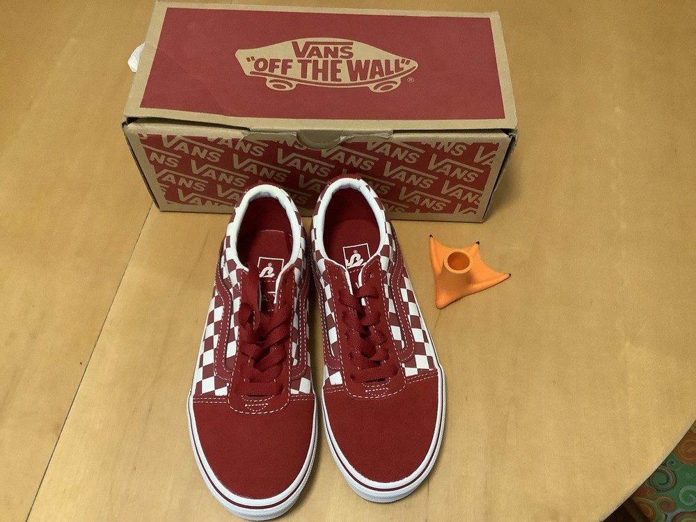 NIB VANS WARD CHECKERED CHILLI PEPPER WHITE VK1 JUNIOR Sz 2Y/ EUR 32.5