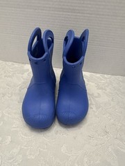 Crocs Toddler Handle It Rain Boots Size C7 Blue Waterproof Reflective Heel