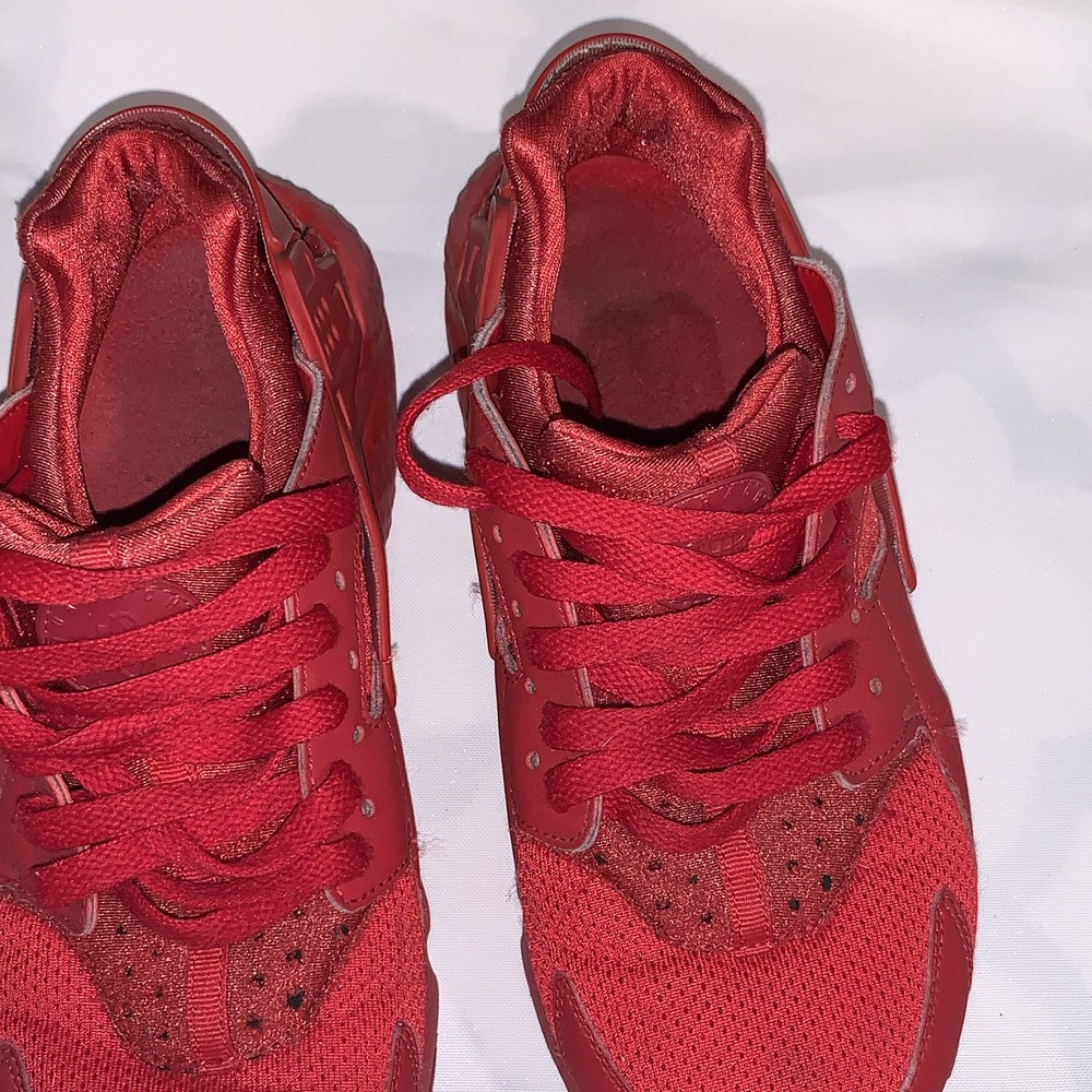 Nike Air Huarache Run Red Lace Up Athletic Sneakers Unisex Kids US 6.5
