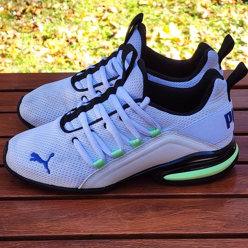 PUMA Axelion Refresh White/Black/Lime Running Shoe Size 4.5 C