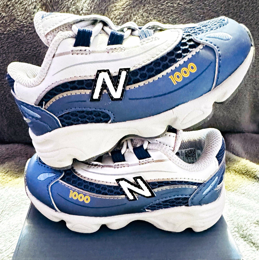 New Balance 1000 Bungee Lace Unisex Kids Low Top Mesh Sneakers Blue/Gray 7M