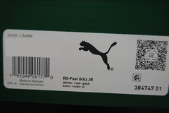 [384747 01] NEW KID’S PUMA RS-FAST GLITZ JR WHITE HIGH RISK RED TEAM GOLD PK67
