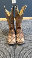 Youth Horse Power Patch Cowboy Boots Size 5