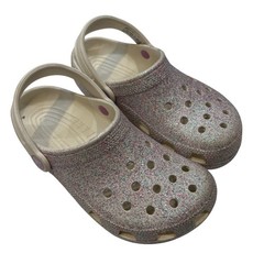 Crocs J3 Clogs Slip On Sandals Girls Summer Glitter Shoes Kids Size 3