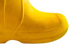 Crocs Child’s Youth Yellow Rainboots Sz 9 Rubber MidCalf Pull On Damaged Stained