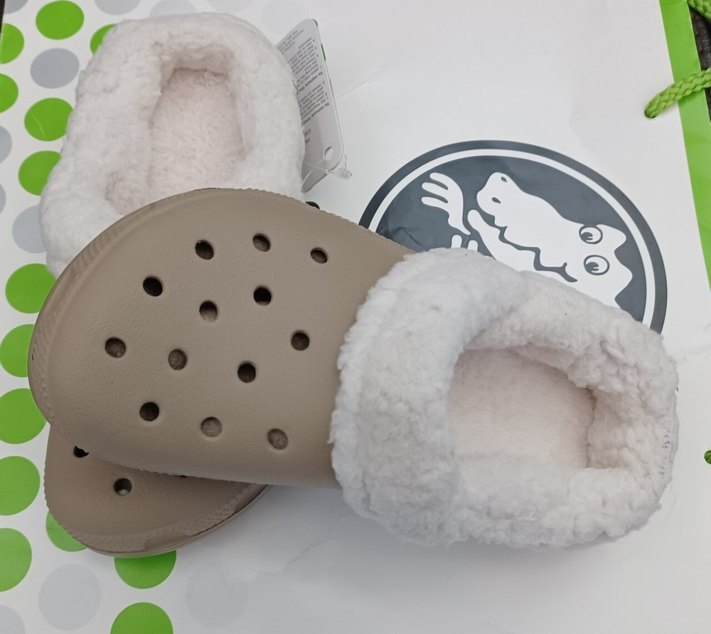 CROCS MAMMOTH BLITZEN POLAR KID BAYA CLOG SHOE~Tan Brown White~Toddler C 6/7~NWT