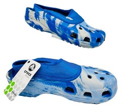 Crocs Blue Flames Crocling Classic Clogs Kids Alligator Shoes M3/W5 NEW